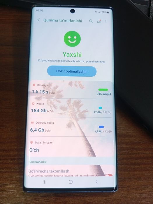 Samsung not 10 plus 12/256 ideal obmen yokisotiladi