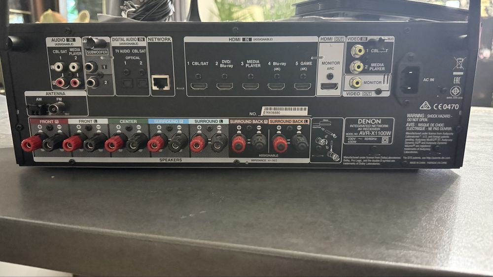 Cinema Denon AVR-X1100W + Klipsch RP-150M – Wi-Fi, Bluetooth, 4K,