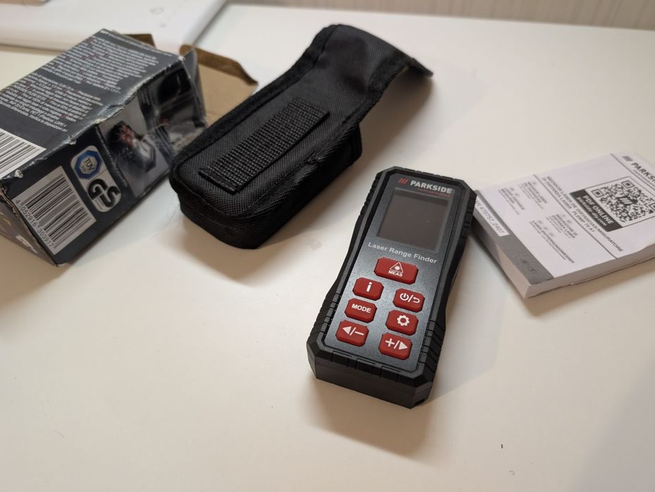 Telemetru laser verde 75m ruleta nivela Parkside PLEMP75A1