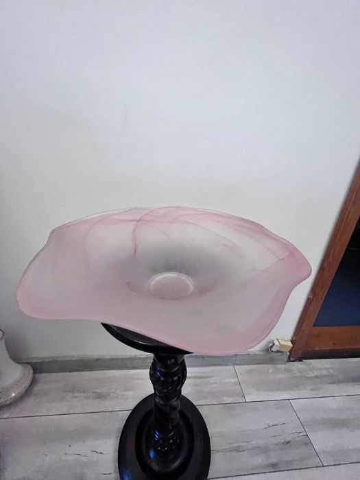 Centru de masa bibelouri bibelou fructiera platou cristal bizonat MURANO vechi