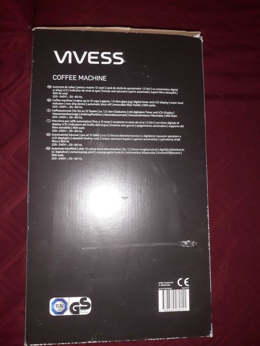 Vand filtu de cafea VIVESS nou.