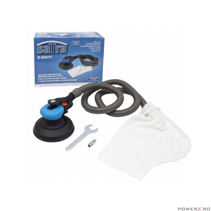 Slefuitor pneumatic excentric cu furtun si sac pentru aspirare, 150