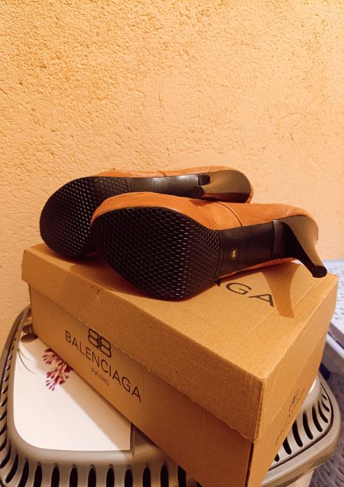 Боти от естествена кожа и велур Balenciaga