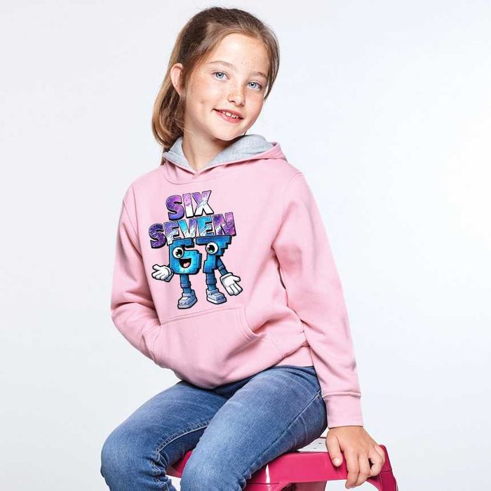 Детски суитчър с meme 6 7 six seven