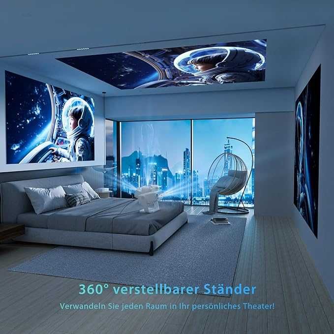 Proiector Lisowod, Suport 4K Full HD 1080P