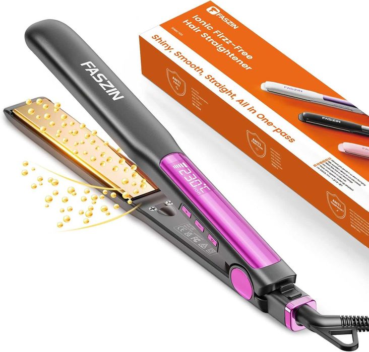 Йонна преса за коса Faszin, 20 сек бързо загряване, титаниева плоча