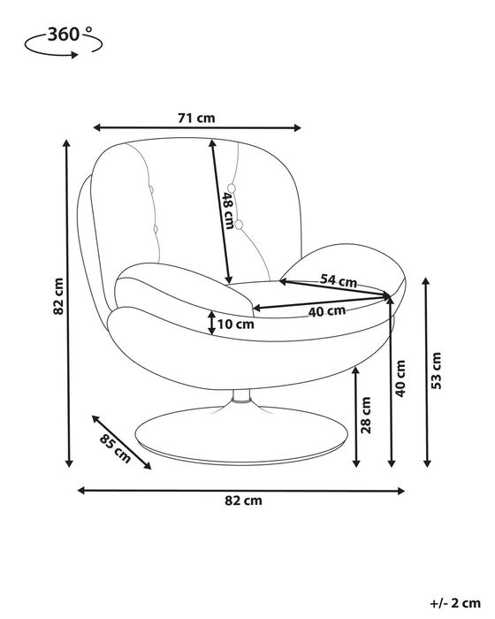NOU Fotoliu rotativ NOLVIK, maro, catifea