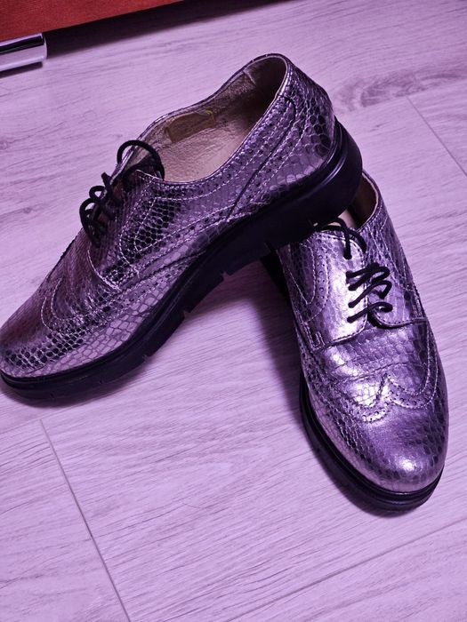 Pantofi de Dama Casual de culoare Argintie