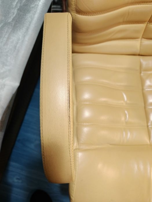 Директорски офиса стол - естествена кожа охра