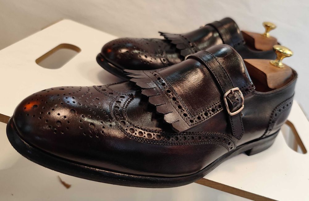 Pantofi loafer de lux 42 42.5 Migliore lucrati manual piele naturala superioara maro