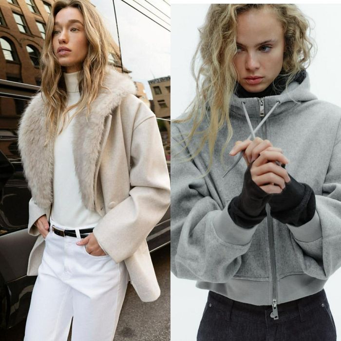 Леко яке с обемни ръкави и преходно  палто   Zara