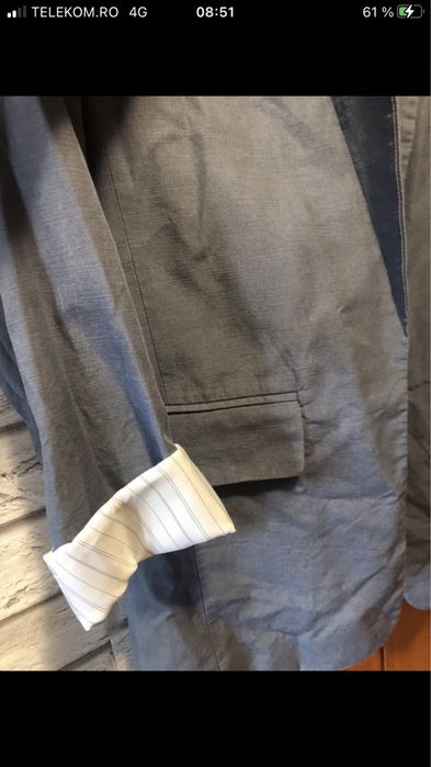 Sacou lung bleumarin damă, elegant, mărimea S/36, office & casual