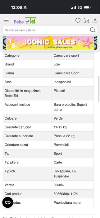 Carucior joie signature detalii in poze