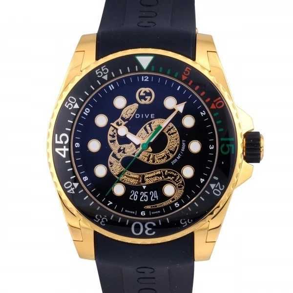 Gucci Dive YA136219 Gold Snake Quartz Stainless Steel Men's Ca Nou Garantie
