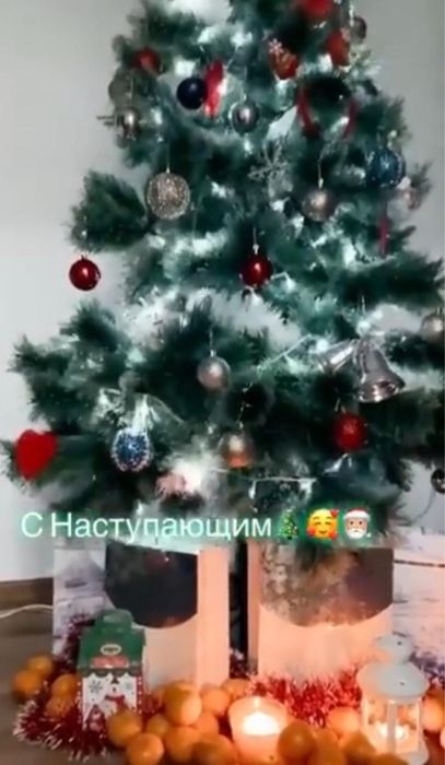 Ёлка с игрушками и герляндами