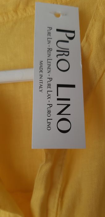 Rochie Puro Lino,din in 100%,noua galbena L
