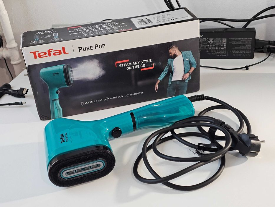 Aparat de călcat vertical Tefal Pure Pop DT2024E1, 1300W, abur, verde