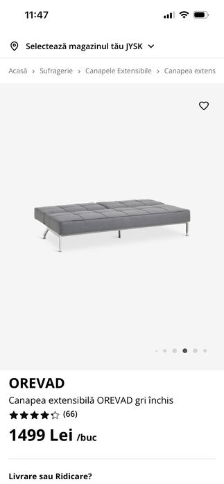 Canapea extensibila jysk impecabilă foarte putin folosită