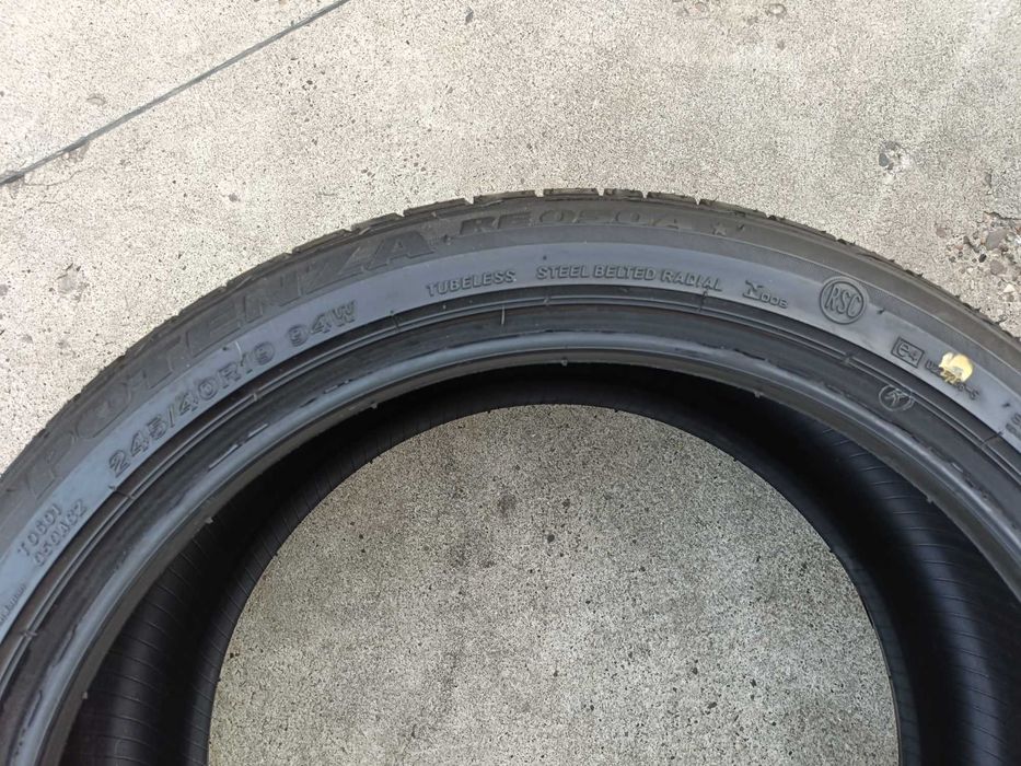 Doua anvelope noi de vara 245 40 19 bridgestone potenza run flat
