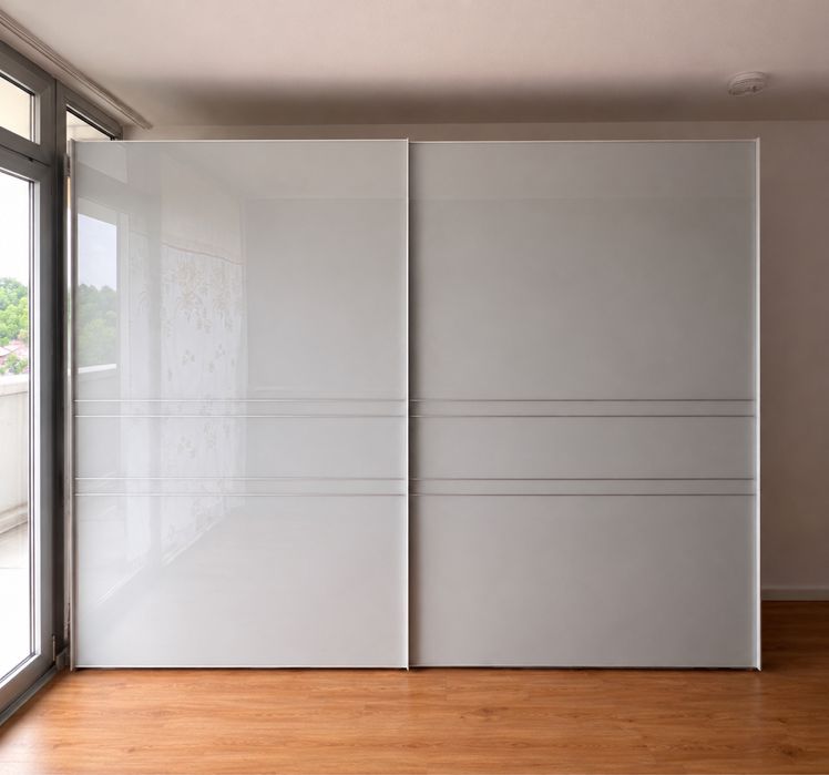 Dressing/Dulap 305/226/60 cm 2 usi culisante sticla gri deschis
