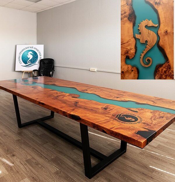 Столы с эпоксидной смолой, карагач