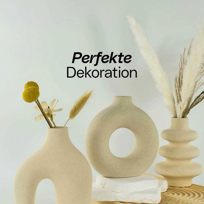 Set 3 vaze decorative, bej