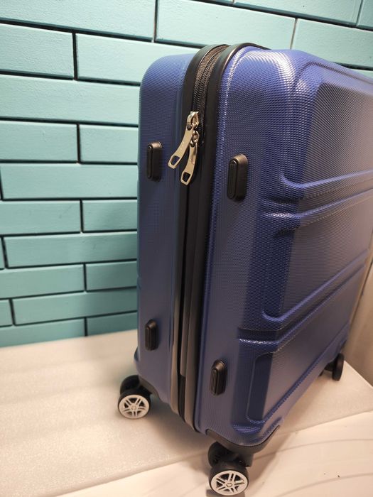 KONO твърд куфар 55 см 39 л с 4 колела и TSA ключалка тъмносин