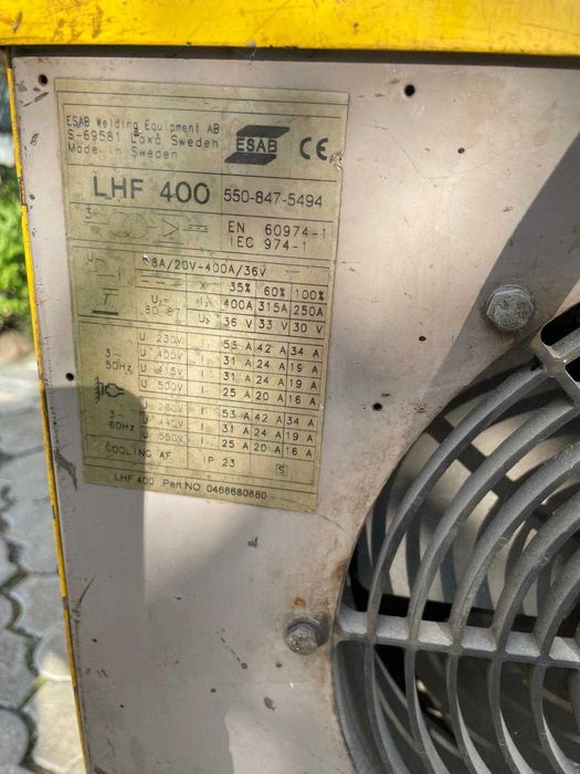 Aparat de sudură industrial ESAB LHF 400, 400A, trifazic, Suedia