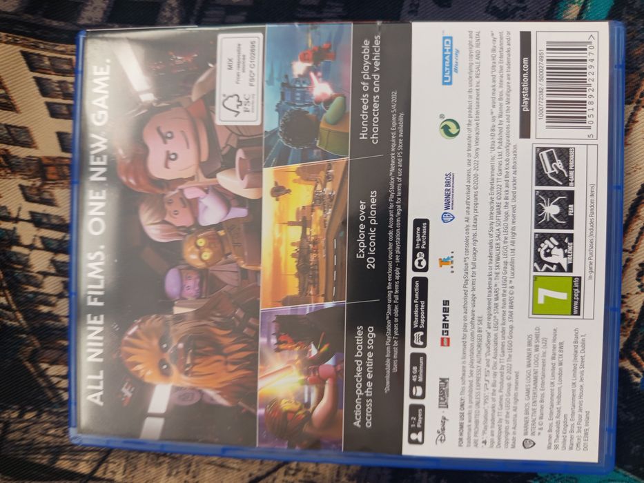 Диск на PS5  stars wars Лего новый
