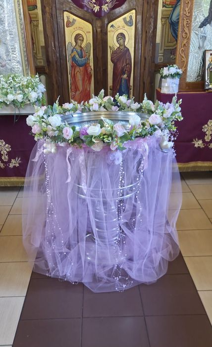 Decor floral botez fetiță