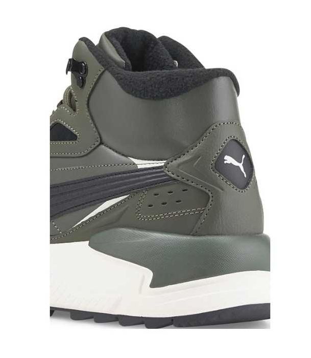 Puma, pantof sport mid-high, piele ecologica, verde army, marimea 44,5