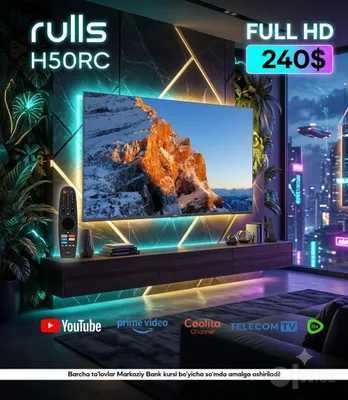 Новинка Rulls H50RC SMART TV  Безрамочный +ДОСТАВКА!