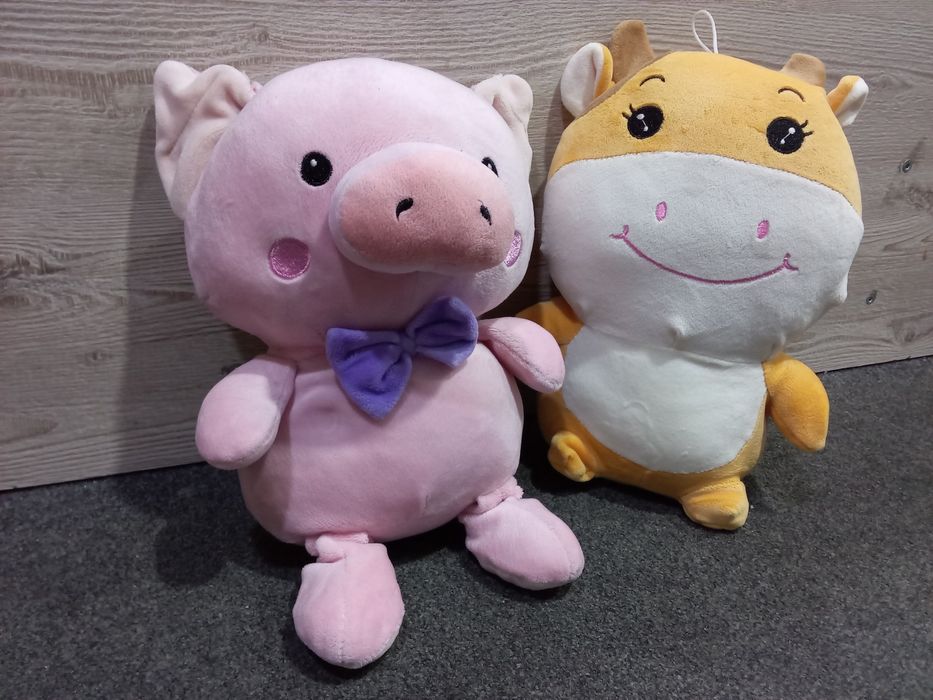 Мягкие игрушки свинка и коровка