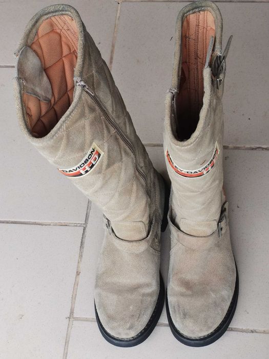 Cizme inalte dama moto chopper biker piele bej HARLEY-DAVIDSON