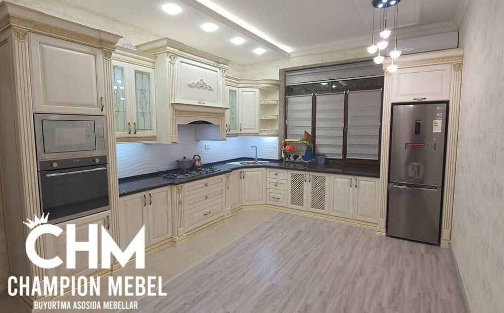 Хашаматли КЛАССИКА услубида ошхона мебеллари | Кухонный гарнитур