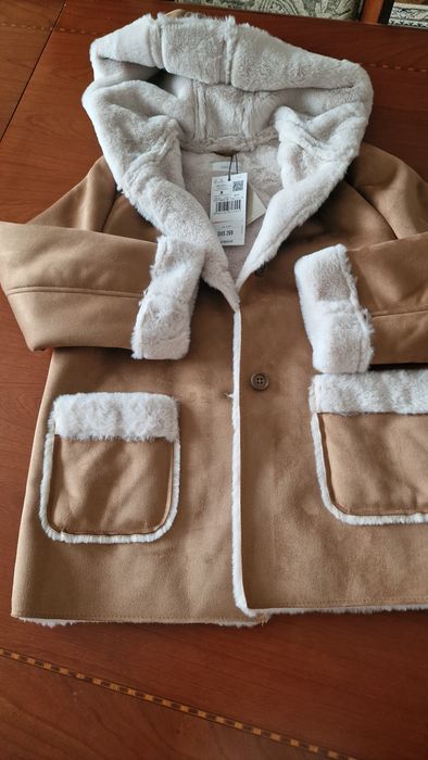 НОВАЯ детская дубленка для девочки Mango Kids (с бирками)