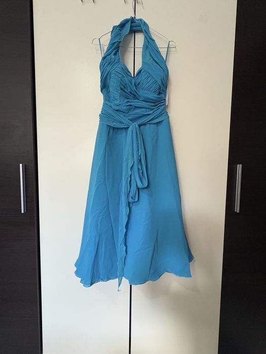 Rochie elegantă de ocazie Higar Novias (Spania) – Albastru Turcoaz (Nouă cu etichetă)