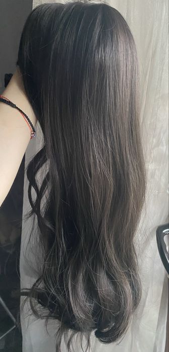 НОВА Кафява естествена перука! 100% високо качество