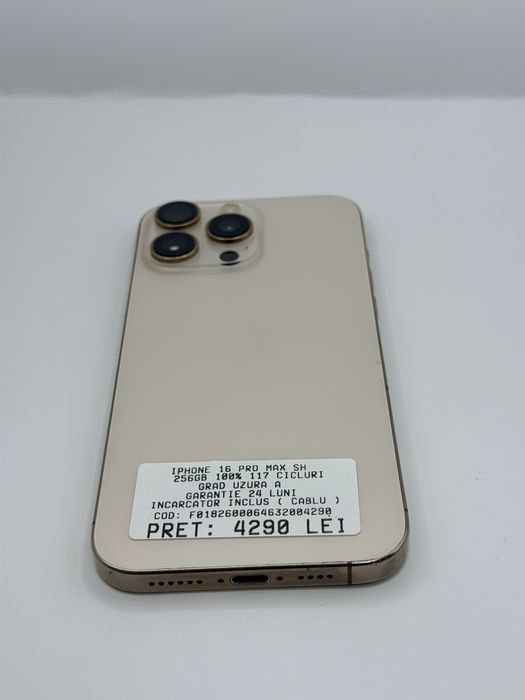 Iphone 16 Pro Max 256GB 100% Garantie Rate BuyBack - iphonezone.ro