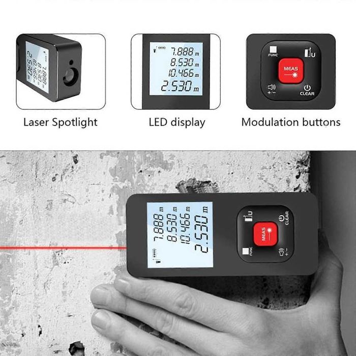 Презареждаща се акумулаторна лазерна ролетка HILDA 50м, 120м