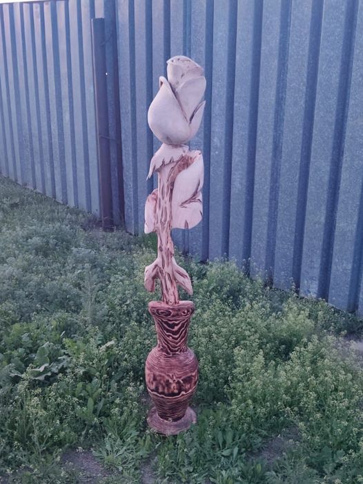 Роза из дера резьба