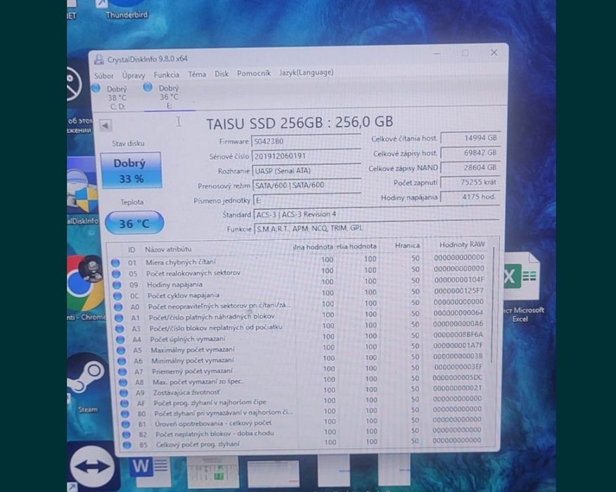 Продам ssd taisu 256g