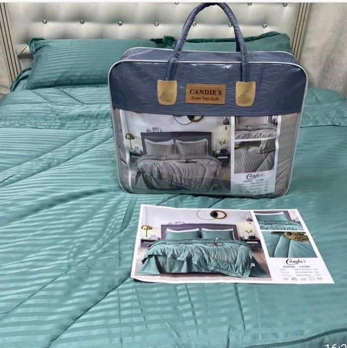 Набор страйп сатин с одеялом