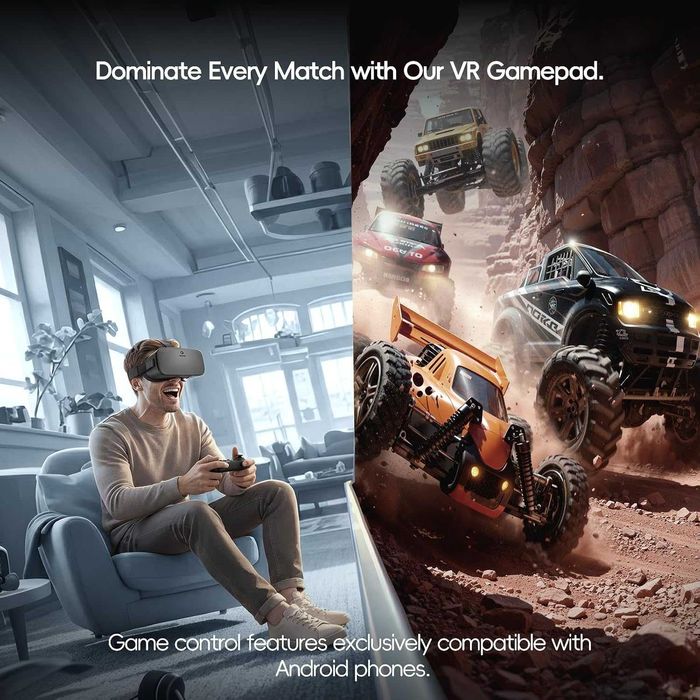 DESTEK V5 VR слушалки за телефон, 110°FOV HD антисини лещи за защита на очите