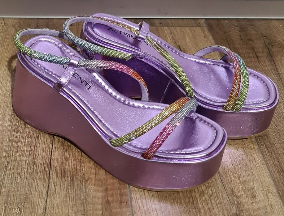 Sandale mov din piele naturala 37