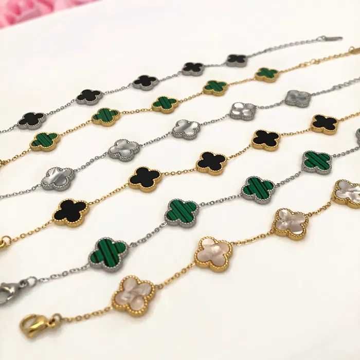 Гривна с детелини Van Cleef, Гривна Alhambra детелина от стомана