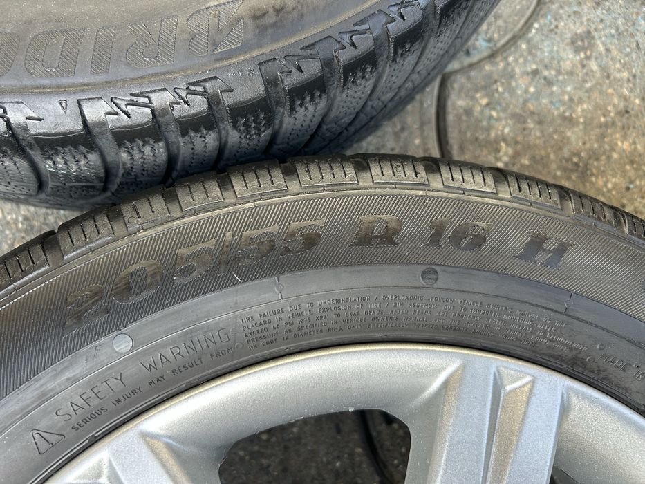 Jante aliaj 5x112mm, anvelope iarna 205/55 R16, Audi A3 A4, VW, Seat, Skoda