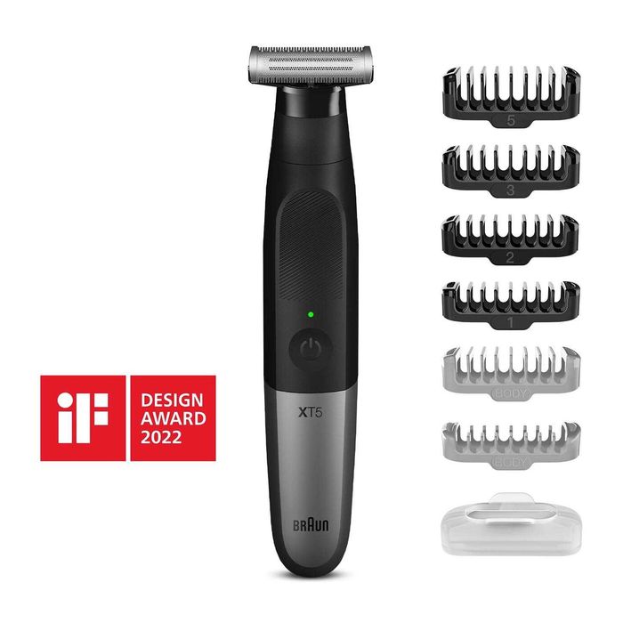 Aparat hibrid de barbierit si tuns barba Braun Series X XT5200 Wet&Dry, 5 piepteni, lama 4D, autonomie 45 min, functionare cu fir/fara fir, etc