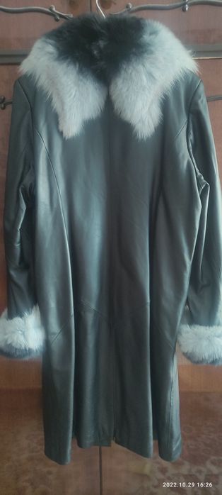 Плащ зимний кожаный