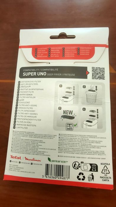 Filtru original friteuza Tefal Moulinex Super Uno XA005000